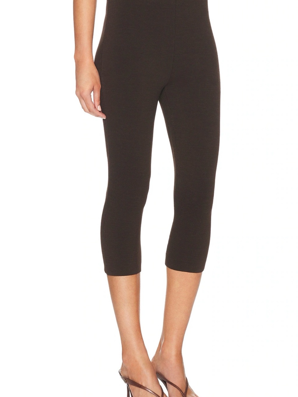 High-Rise SEROYA Brown Cropped Capri Pants - Picture 2 of 7